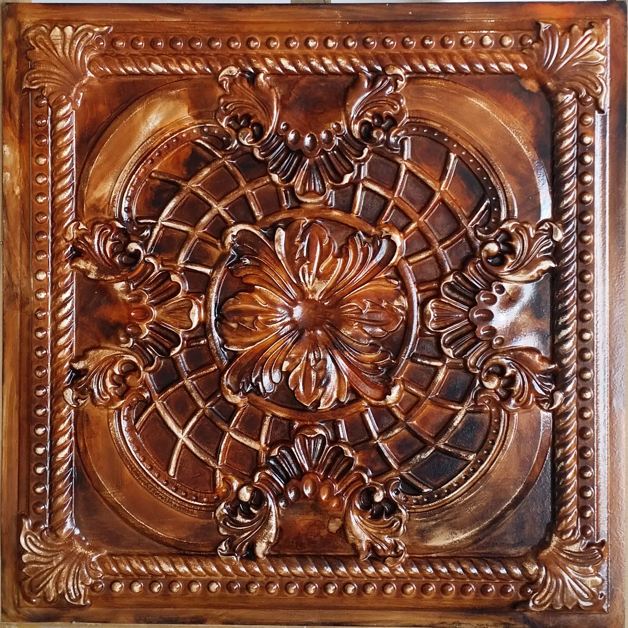 Tin Ceiling tile oil painting wood PL31