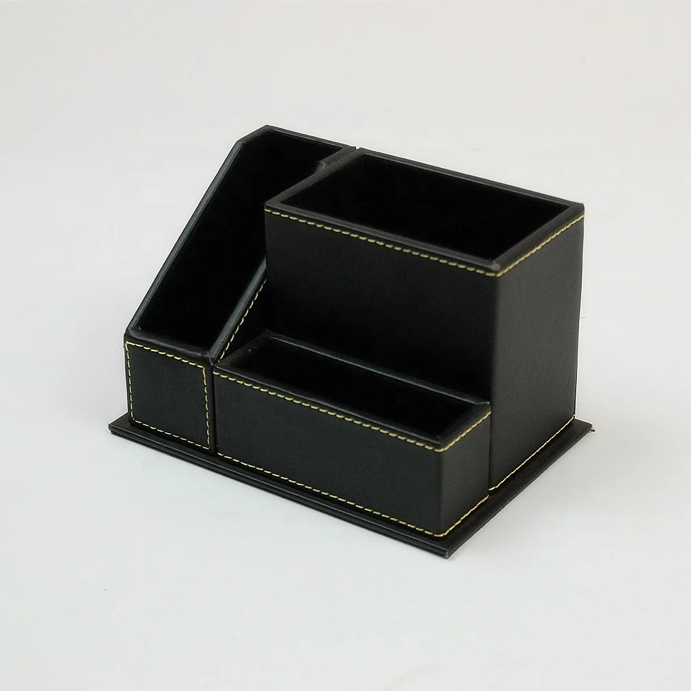 
PU кожаный Настольный Card Pen держатель пенал школьные принадлежности Папка-регистратор коллекции канцелярских принадлежностей организатор 