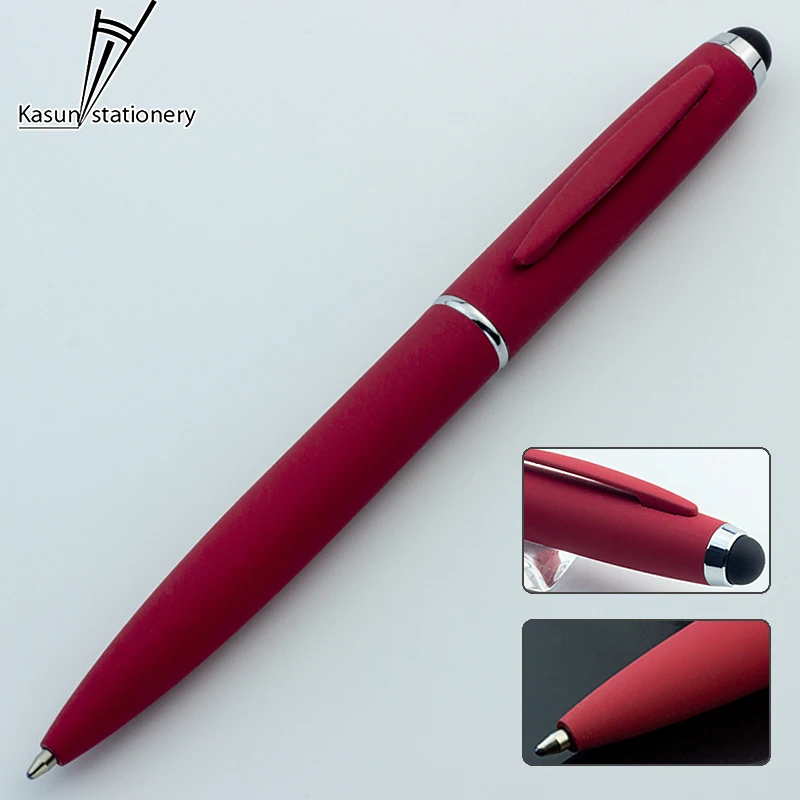Soft Touch Good Writing Custom logo Metal Ballpoint Pens Roller Pen with Stylus Touch Screen for Phone Laptop