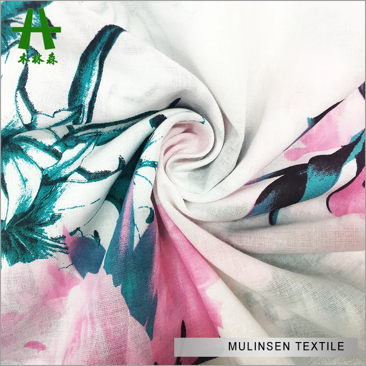 Mulinsen текстиль онлайн лидер продаж легкая хлопчатобумажная ткань с принтом футболки цена