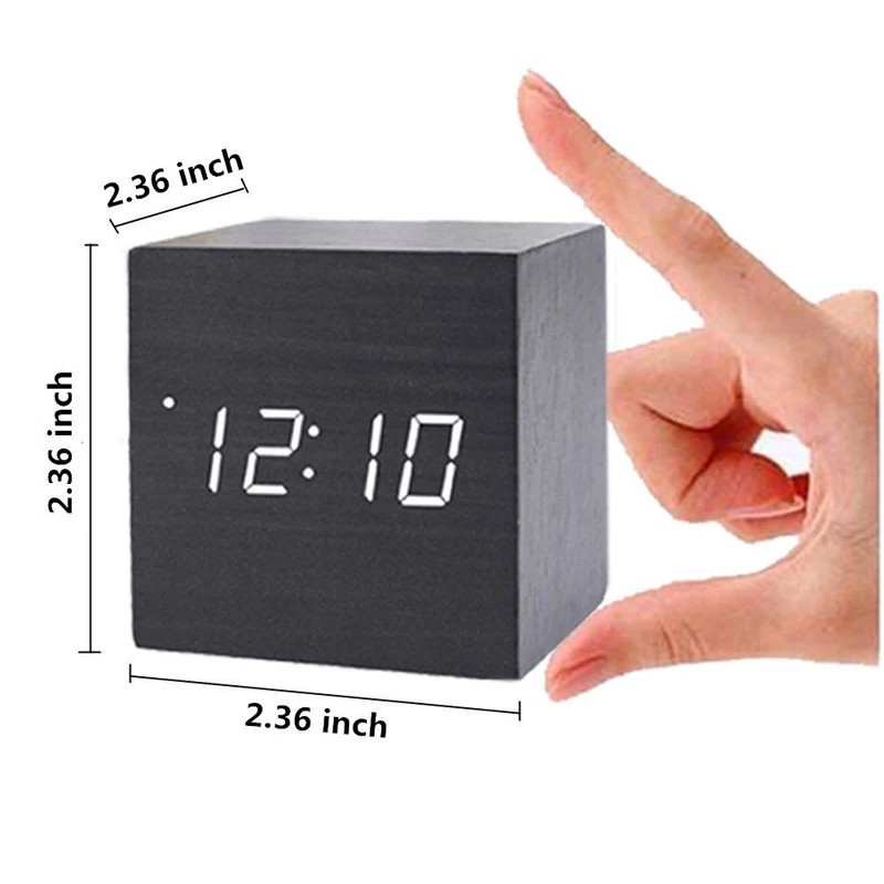 overførsel buffet sy Wholesale Alarm Small Cube Wood Clock LED Mute Bedside Clock Temperature Digital  Clock with Sound Control Function From m.alibaba.com