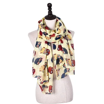 Europe the new owl printed scarf lovely cartoon animal shawl for lady