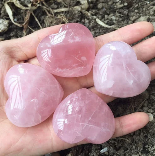 Натуральный розовый кварц любовь сердце в форме розового камня Хэллоуин богиня Хрустальная