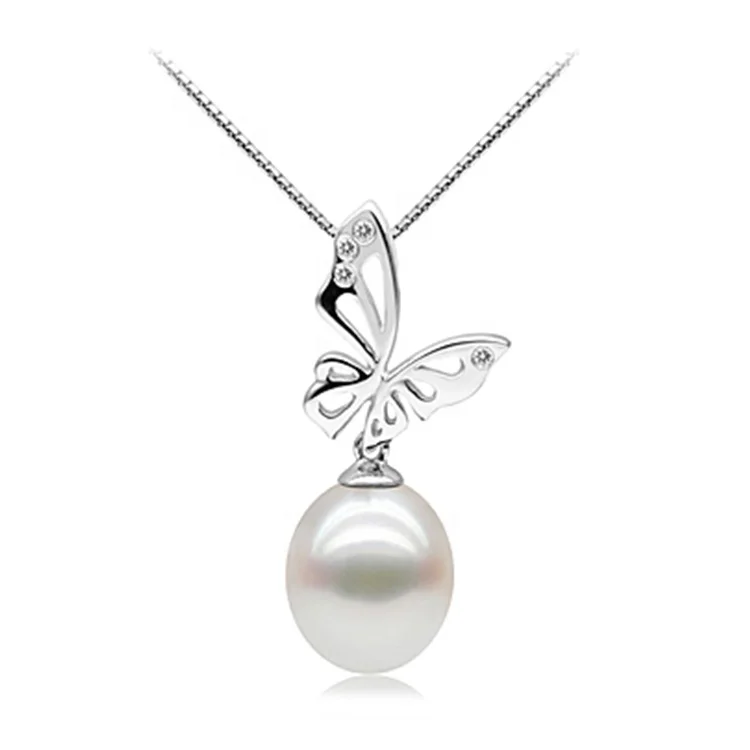925 Silver Butterfly Wing Charm Pearl 