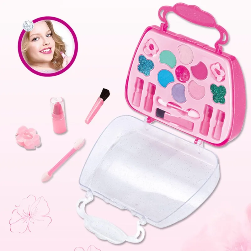 Kit de maquiagem para meninas fingir jogo de maquiagem kit de cosméticos  atóxicos brinquedos 14 peças com saco de armazenamento presente de natal  presente de aniversário : : Beleza