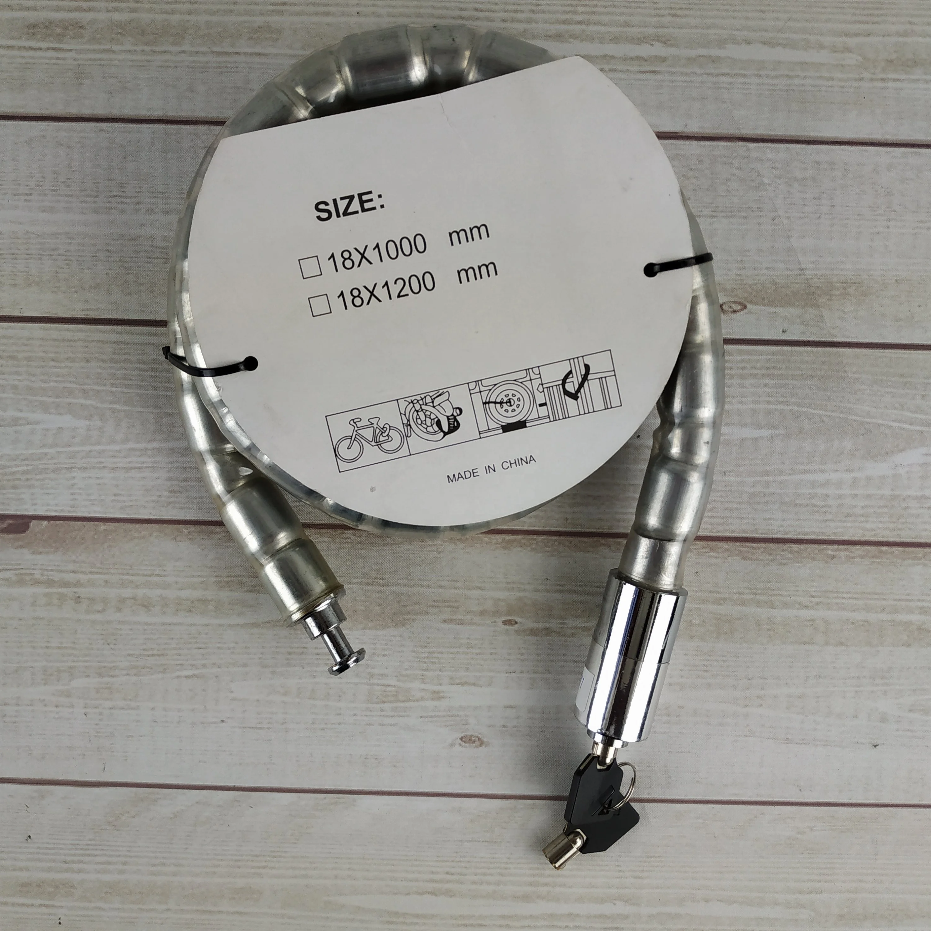 Bicycle Joint Lock with Round Copper Keys Safety Bike Accessories Motorcycle Double-section Snake Lock