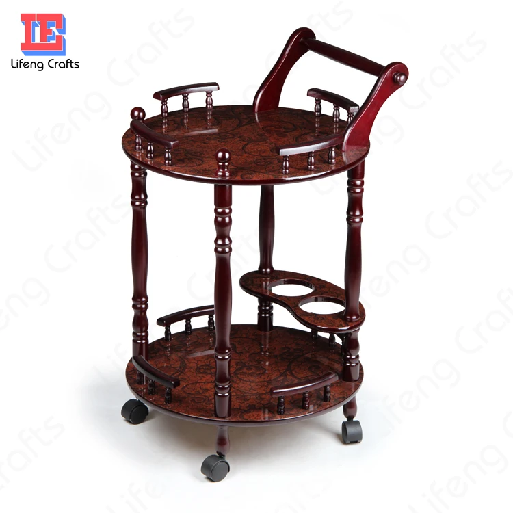 Wood Drink Serving Cart for Room Wine Food Fruit Service  of Home Restaurant Hotel Bar