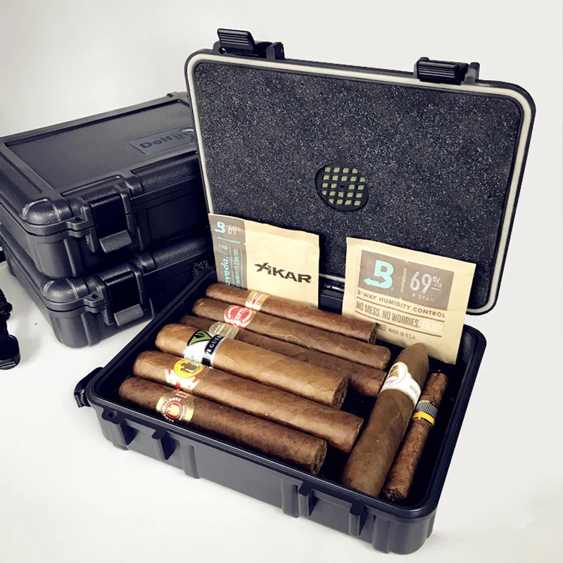 Source Wholesale OEM cigar storage box humidor of plastic material