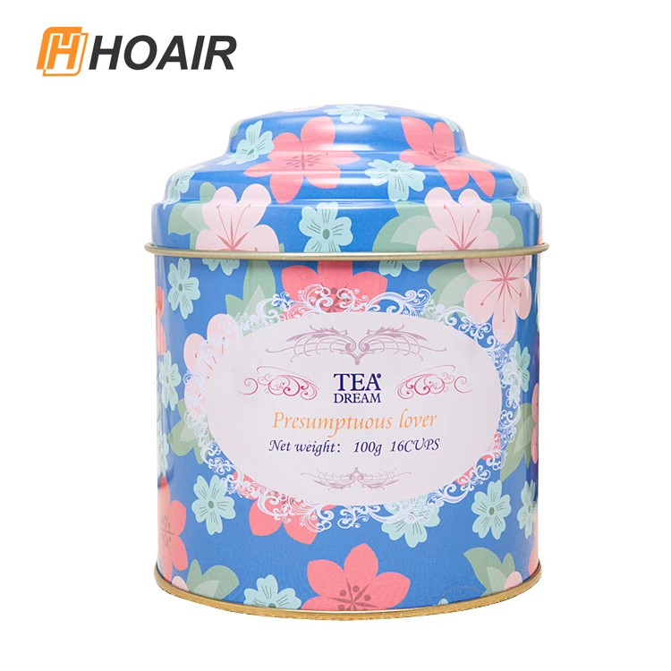 Красивая печать красочный олово чайница с крышкой