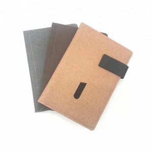 High Quality Custom Logo Notebook Gift Set with Wireless Charging A5 Size Leather Cover Printed Style for New Business Giveaways