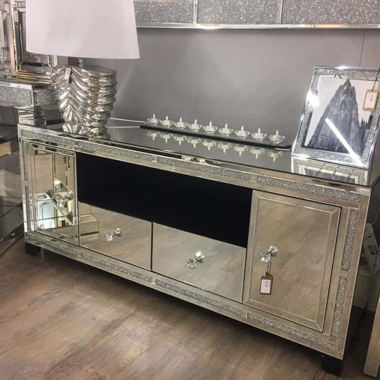 Sparkly Mirrored Console Table for Living Room & Entryway