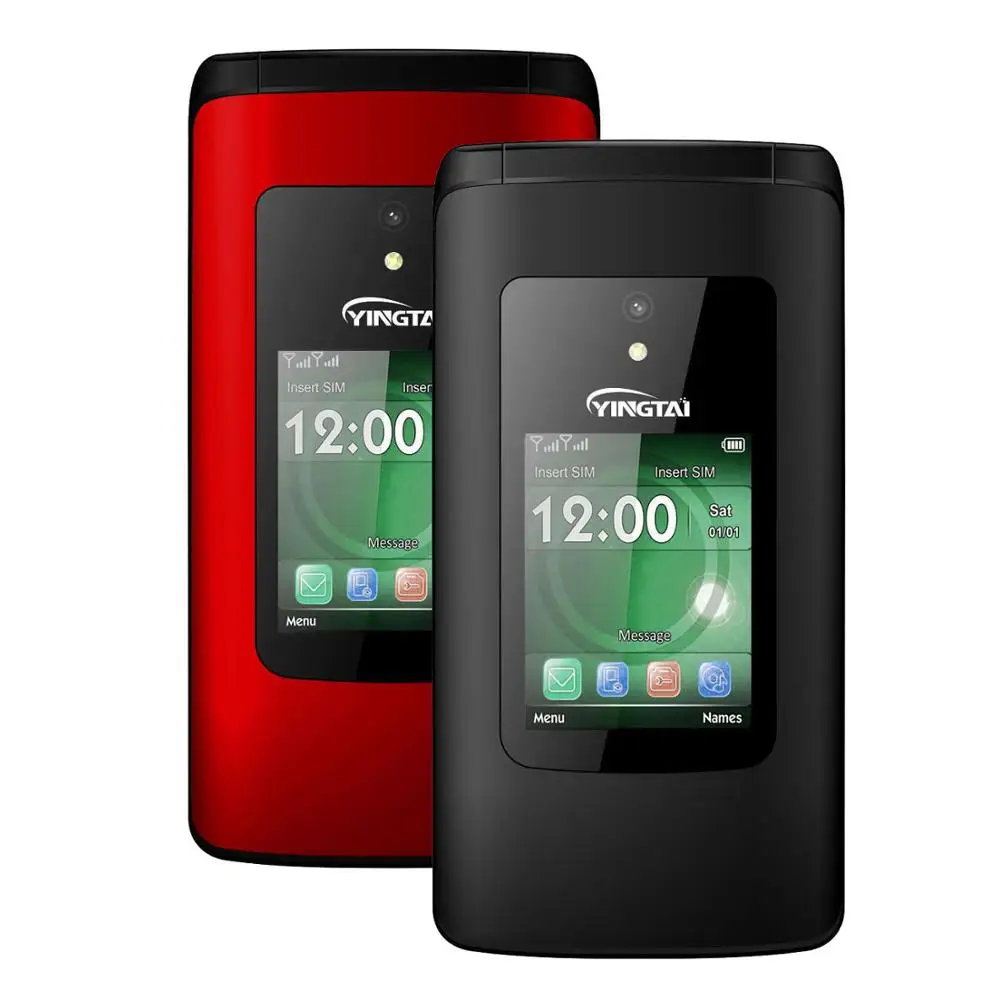 Android System 4G Flip Feature Phone Active Dual Sim Mobile Phone with Dual Screen