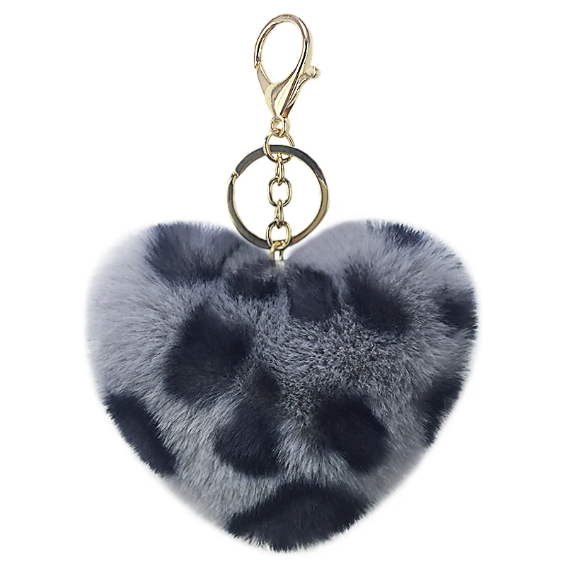 
 Брелок Yongze с помпоном в форме сердца, дизайнерский брелок для ключей в форме сердца, Меховые помпоны для сумок, брелки с шариком из искусственного меха  