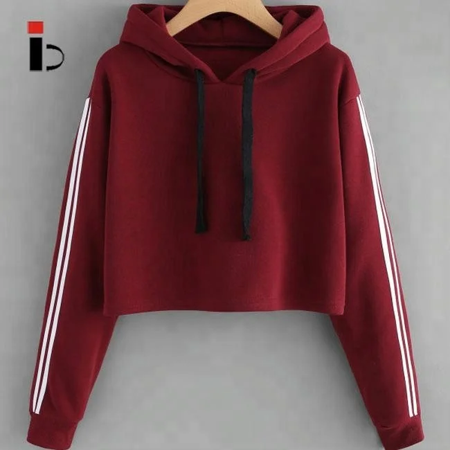 crop top red hoodie
