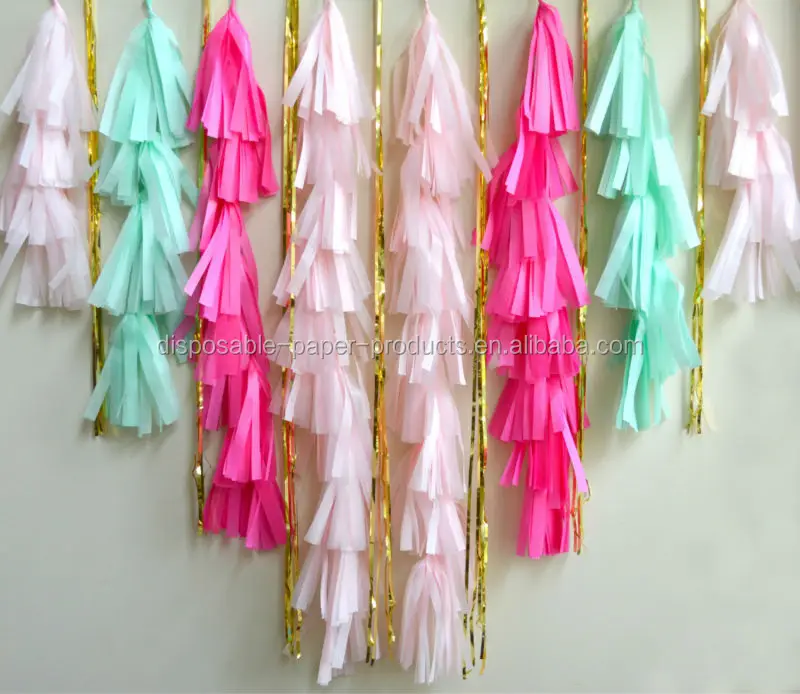 50pc Pom Pom & Gota Work Garlands With Bell–Temple Decor–Wedding Decor–Holi Party Decor–Party Backdrop–Baby Shower–Bridal Shower–Stage Decor