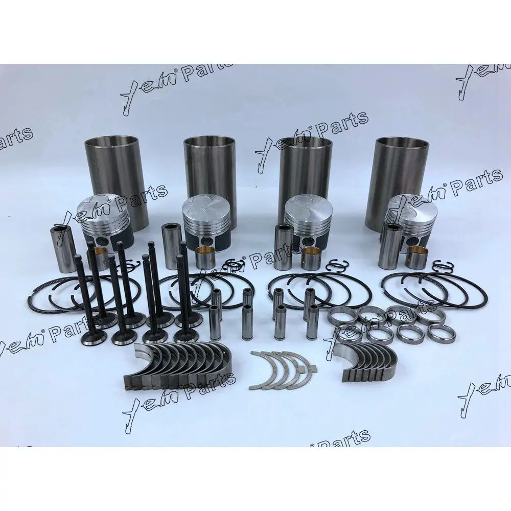 K4D Engine Rebuild Kit With Cylinder Liner Piston Rings Set Engine Bearings Valves for Mitsubishi 4