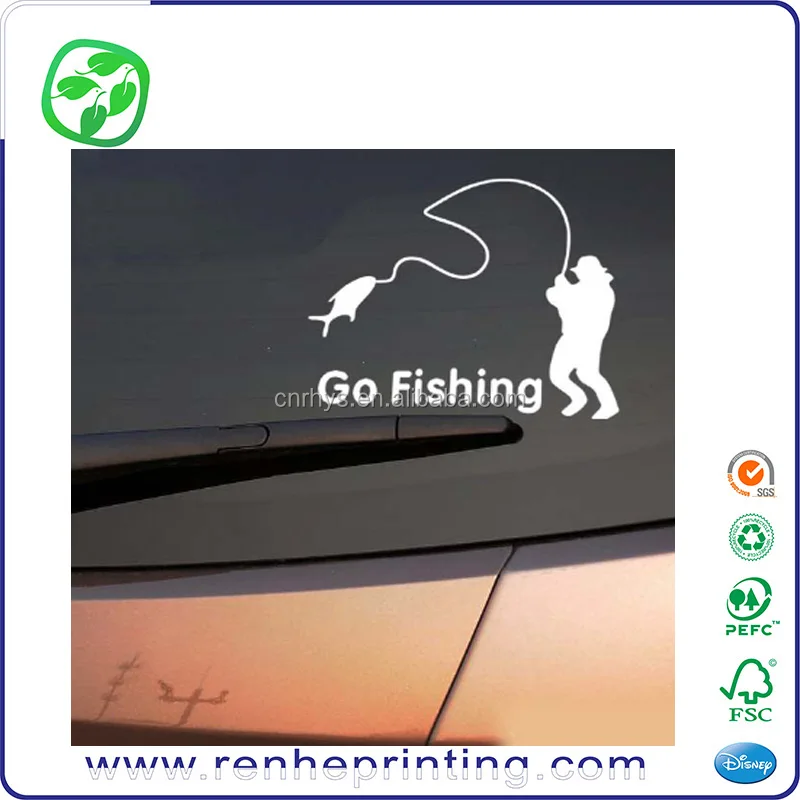 Переводные высекальные автомобильные наклейки Go fishing для окон автомобиля