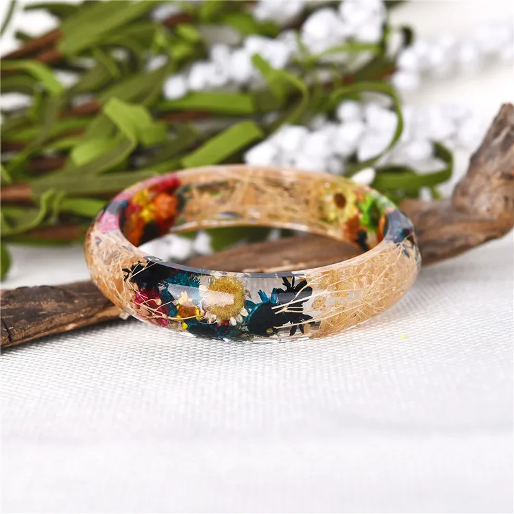 Custom Made Boho Resin Flower Bracelet Colorful Stylish