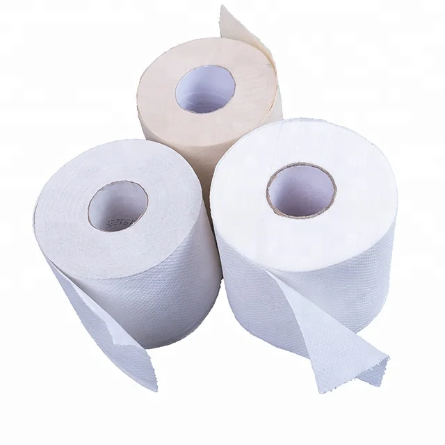Standard size roll recycleld pulp virgin wood pulp bamboo puilp 2ply 4' big roll toilet paper