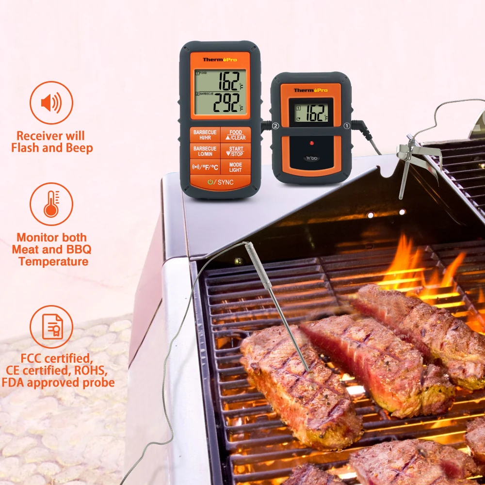Therm Pro TP-20 wireless dual probe meat & bbq thermometer - NEW