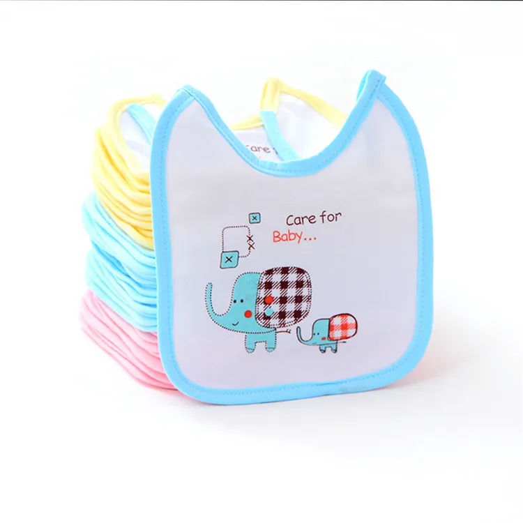 Новый дизайн вышитые хлопчатобумажные детские нагрудники полиэстер печать милый ребенок слюни нагрудники