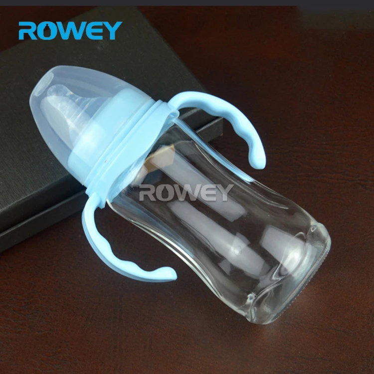 Orange 240ml Fancy Design Pure Penis Shape Mix Antique Glass Baby Bottle