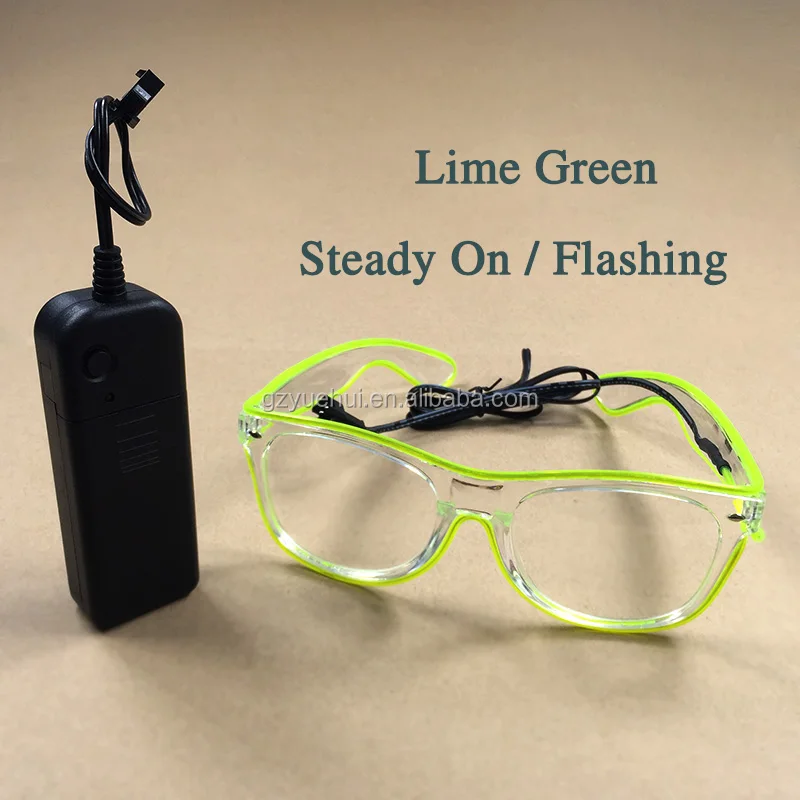 Мигающие светящиеся очки EL, модные светодиодные неоновые очки El Wire, очки для костюмированной вечеринки, для диджея, очки с прозрачной оправой для карнавала