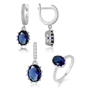 2021 Sterling Silver Rose Gold Plated Zircon Green Phantom Crystal English Lock Earring Necklace Combo Jewelry Set for