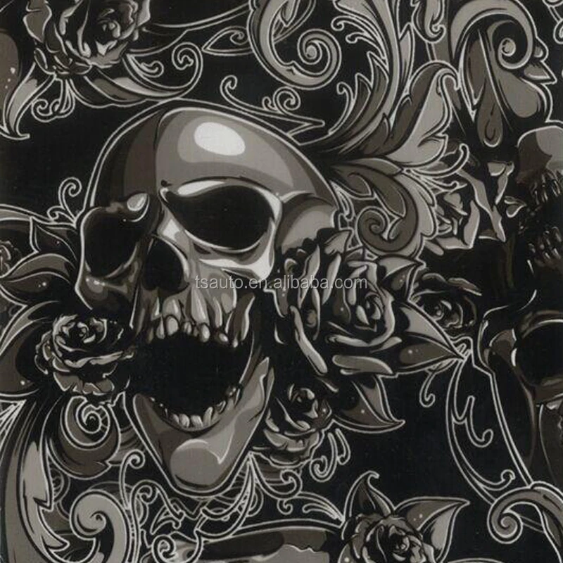 TSAUTOP 1M Width Flame and Skull Wholesale Hydrographic Film