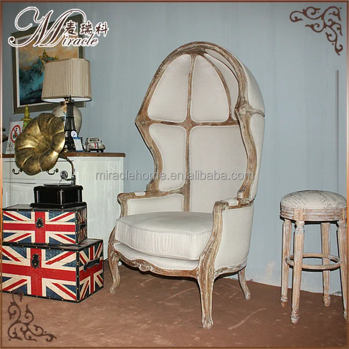 Античный полукупольный стул из массива дерева для отеля