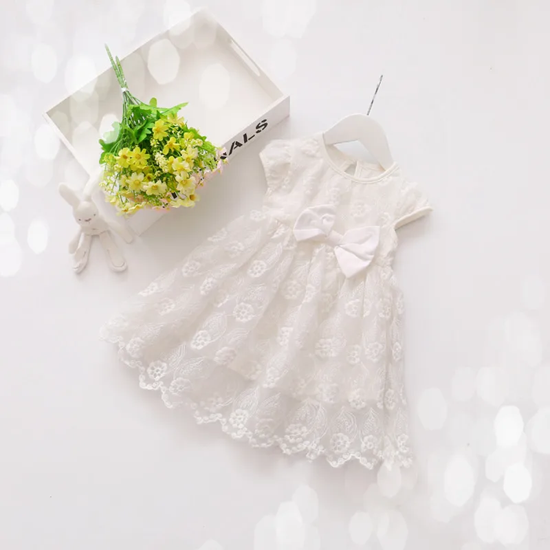 Белые детские платья 3 лет Модное детское платье нарядное платье с милым бантом