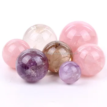 Pink rose quartz/Pink Amethyst/Clear crystal Customized Sphere Crystal gifts ballset