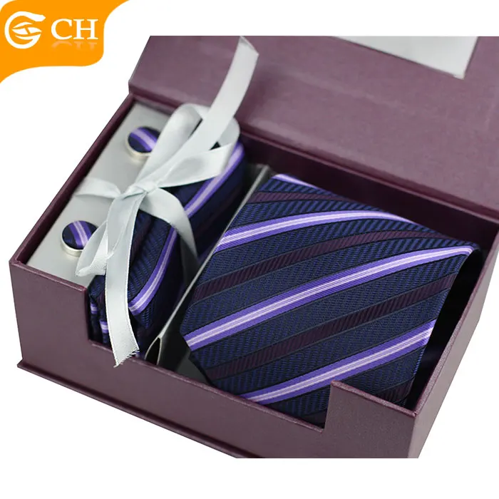 NINIRUSI Print Neck Tie + Pocket Square + Tie Clip + Cufflinks