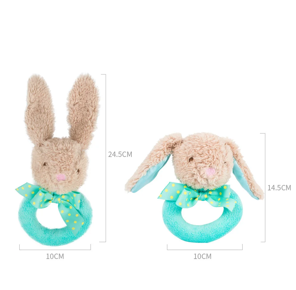 Детский мультяшный Кролик плюшевая погремушка кольцо колокольчик новорожденный ручной кролик музыкальные детские мягкие игрушки