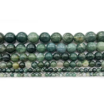 High quality 10mm natural waterweeds moss agate round beads for jewelry making (AB1492)