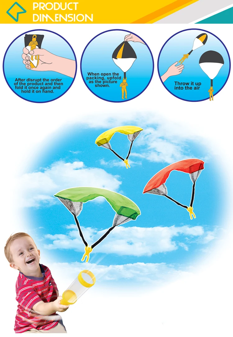 , Флисовая верхняя одежда для детей, набор из 24 штук, пользовательские мини-парашют из человек игрушка с катапультой пусковое устройство