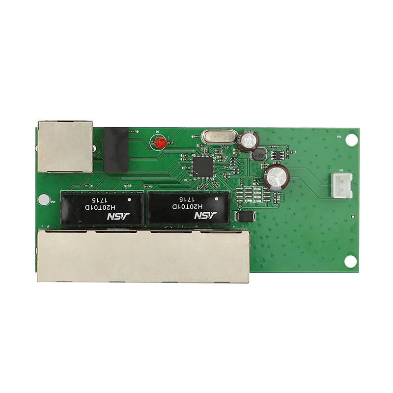 Realtek оригинальный чип 5 rj45 со светодиодным неуправляемым разъемом plug n play 4 + 1 порт, мини-переключатель данных сети 12 В, Лучшая производительность дизайна