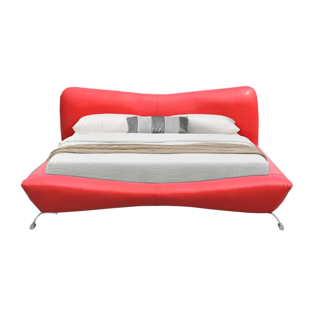 キングサイズのイタリアンデザインの豪華でモダンな赤い革のモダンなベッドフレーム Buy 赤革のベッド ベッドフレーム 革モダンベッド Product On Alibaba Com