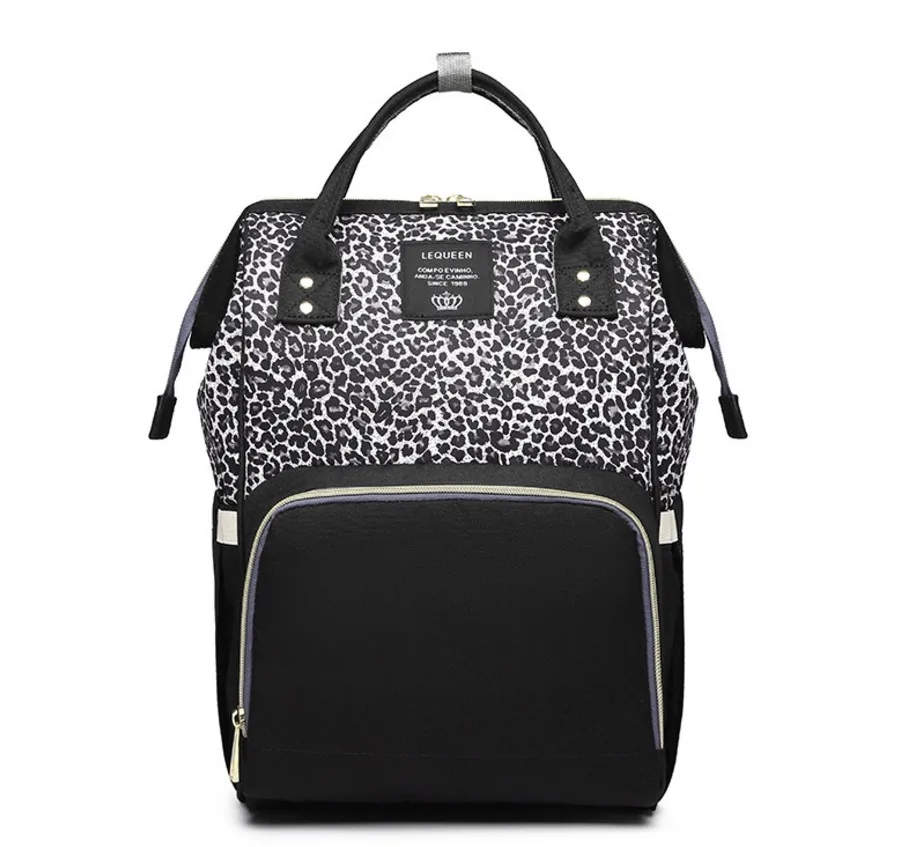 Leopard Print New Design Diaper Backpack Bag Outdoor Large Capacity Baby Diaper Bag