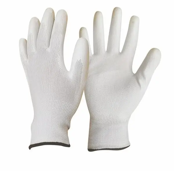 white nylon gloves