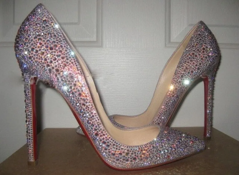 silver glitter red bottoms