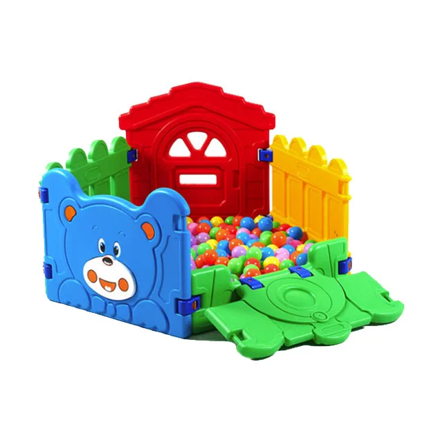 Красочный детский пластиковый забор, пластиковый Океанский бассейн для детского сада, забор для бассейна с горкой