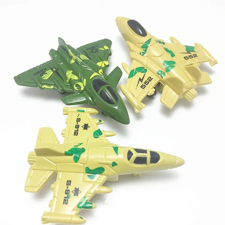 Plastic Military Airplane Fighter Model Kids Pull Back Plane Christmas Gift HK 