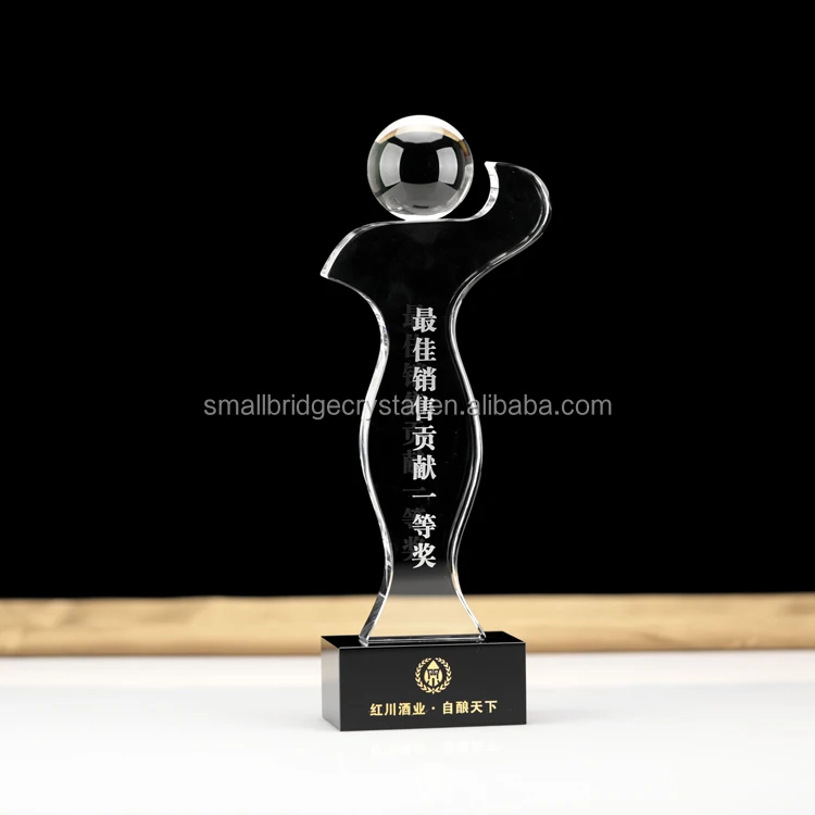 New Products Customized Business Pillar Ball Crystal Award