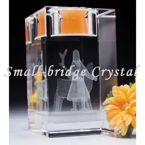 3D Laser Engraving Candle Holders Candlesticks for Crystal Decoration