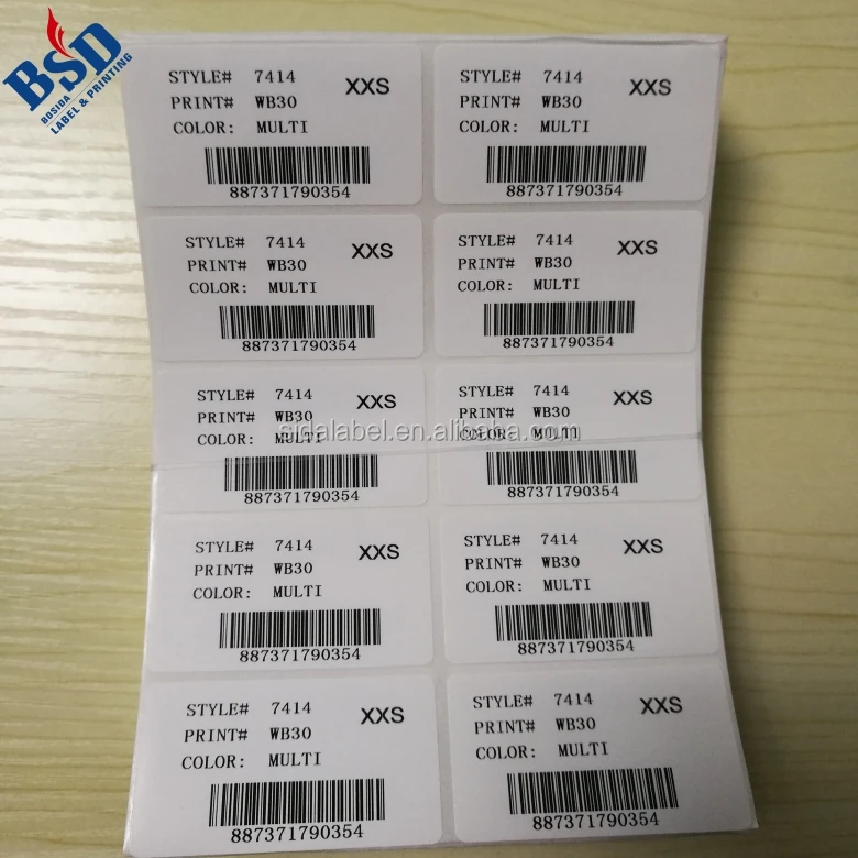 Custom UPC Barcode Adhesive Sticker Labels for Zebra Printers