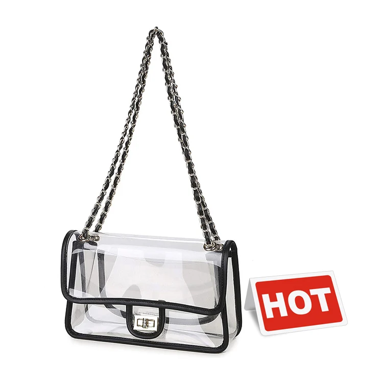 Transparent Pvc Plastic Shoulder Bag Women Clear Handbag With Metal Chain  Belt - Buy Ladies Evening Bag,Transparent Lady Evening Handbag,Clear Clutch  Bag Product on 
