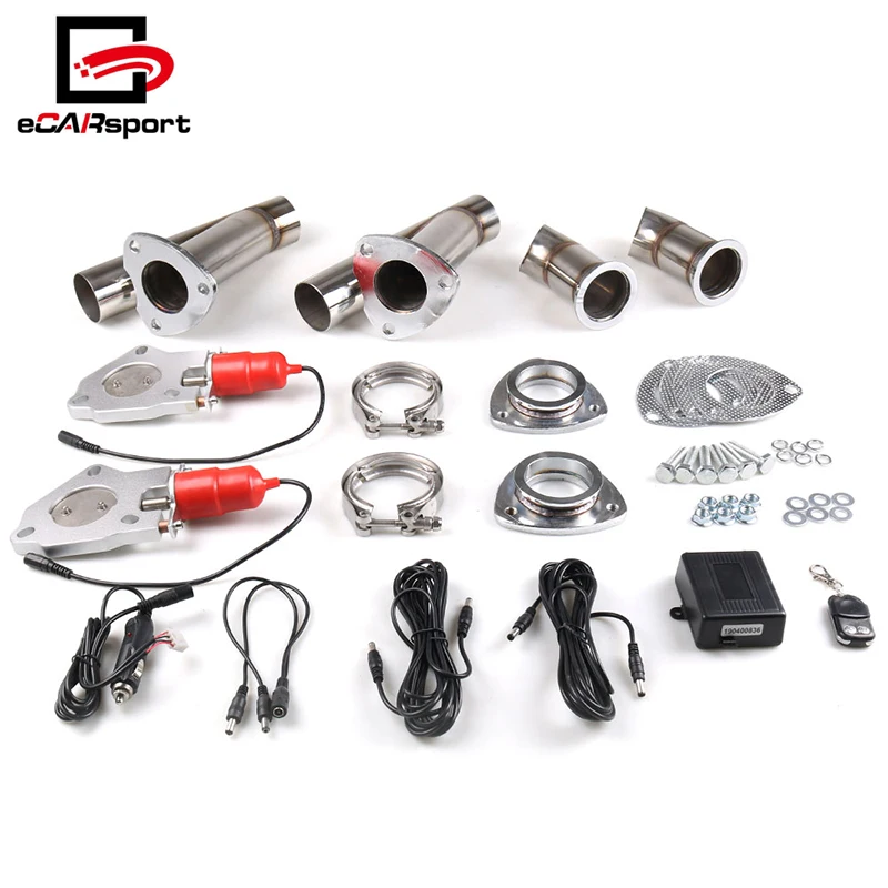 2INCH 51mm Double Exhaust Control Valve With Remote Control Car Electric Exhaust Valve Cut Outs Cutout Kit Y Pipe