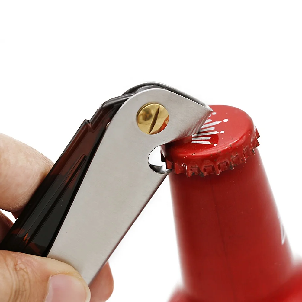 Fashion Men Beard Logo Printed Stainless Steel Comb Bottle Opener Folding Metal Comb