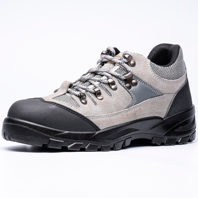 Дешевая оптовая продажа, обувь из микрофибры и кожи с резиновой подошвой, противоскользящая защитная обувь для вилочного погрузчика со стальным носком